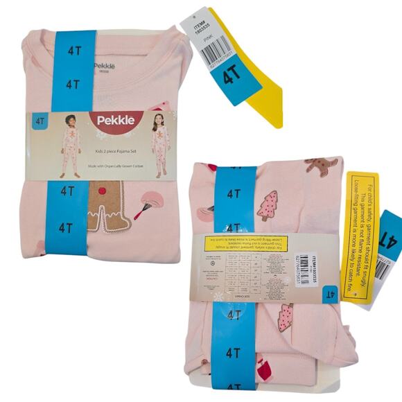2 sets of Pekkle Kids' 2-piece Pajama Boys and Girl Unisex Set NWT - Picture 3 of 4